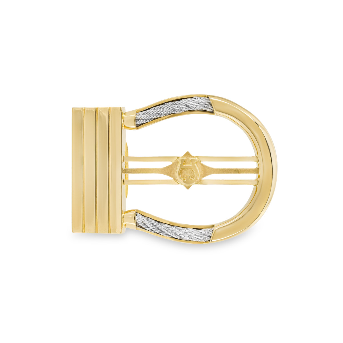 Yellow Gold & Silver Embellished Belt Buckle